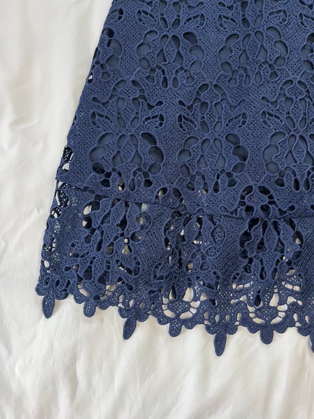 Banana Republic Navy Blue Lace Tank A-line Dress - Picture 2 of 5